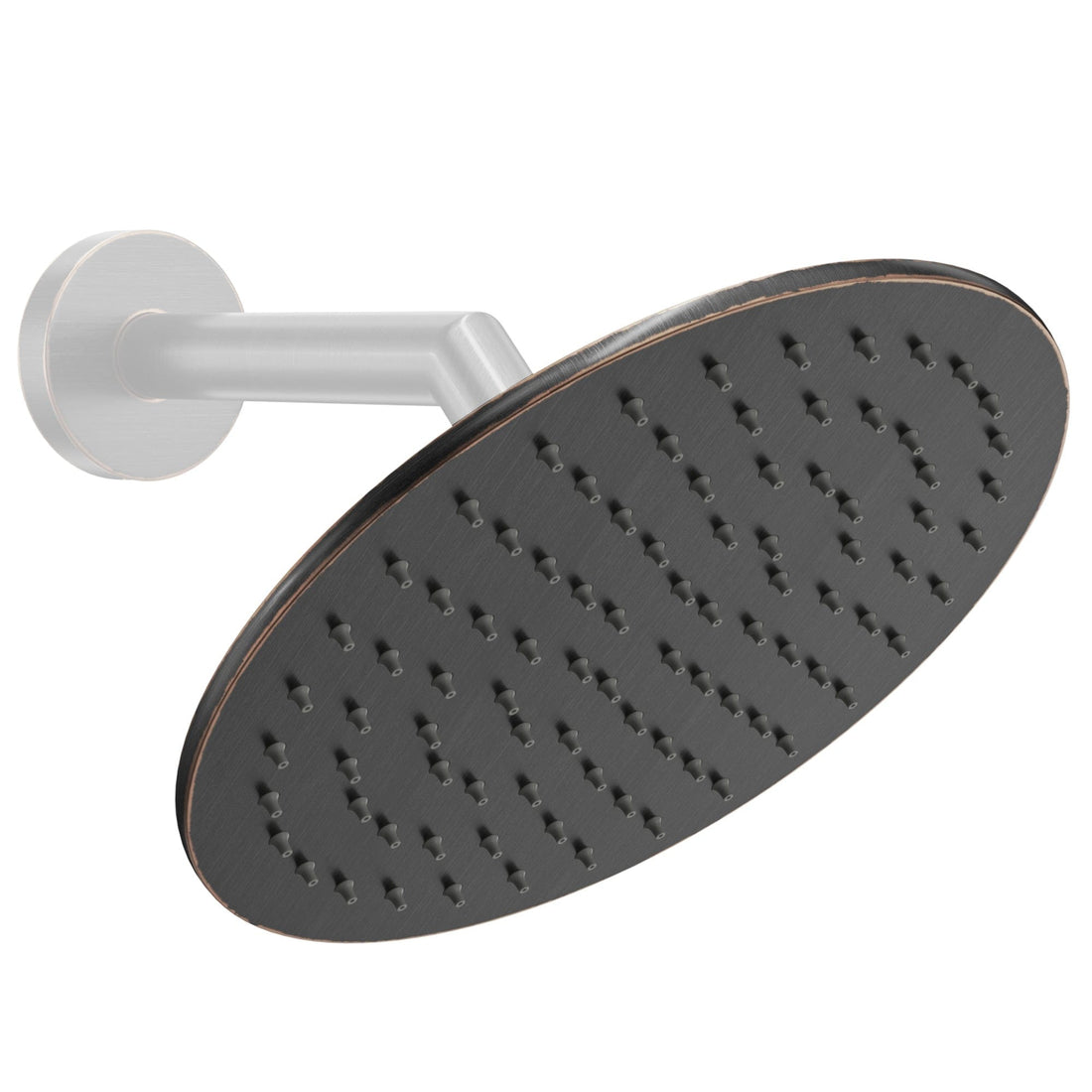 Matte Black Wall Mounted Shower with 8 inch Rainfall Shower Head - Round Shower