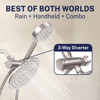 Best of Both Worlds 1-Spray Dual Shower Head Brushed Nickel / 2.5 - The Shower Head Store