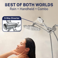 Best of Both Worlds 3-Spray Dual with Adjustable Arm Chrome / 2.5 GPM - The Shower Head Store