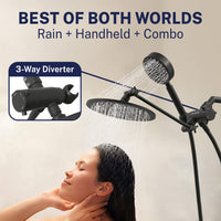 Best of Both Worlds 1-Spray Dual with Adjustable Arm Matte Black / 2.5 GPM - The Shower Head Store