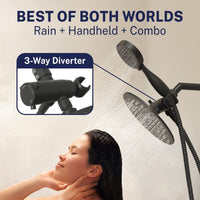 Best of Both Worlds 3-Spray Dual Shower Head Matte Black / 2.5 - The Shower Head Store