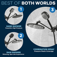 Best of Both Worlds 1-Spray Dual with Adjustable Arm Matte Black / 2.5 - The Shower Head Store