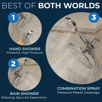 Best of Both Worlds 3-Spray Dual Shower Head Chrome / 2.5 - The Shower Head Store