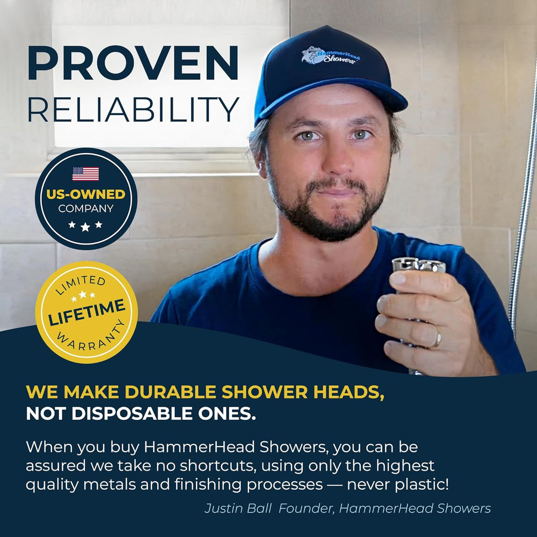 Brand Story Handheld Shower Head Holder Matte Black - The Shower Head Store