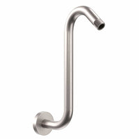 Brushed Nickel - All Metal S Style High Rise Shower Arm and Flange with Set Screw - Wall Elbow Pipe and Cover Plate to Raise Showerhead Height - Universal Replacement Part for Showerheads - The Shower Head Store