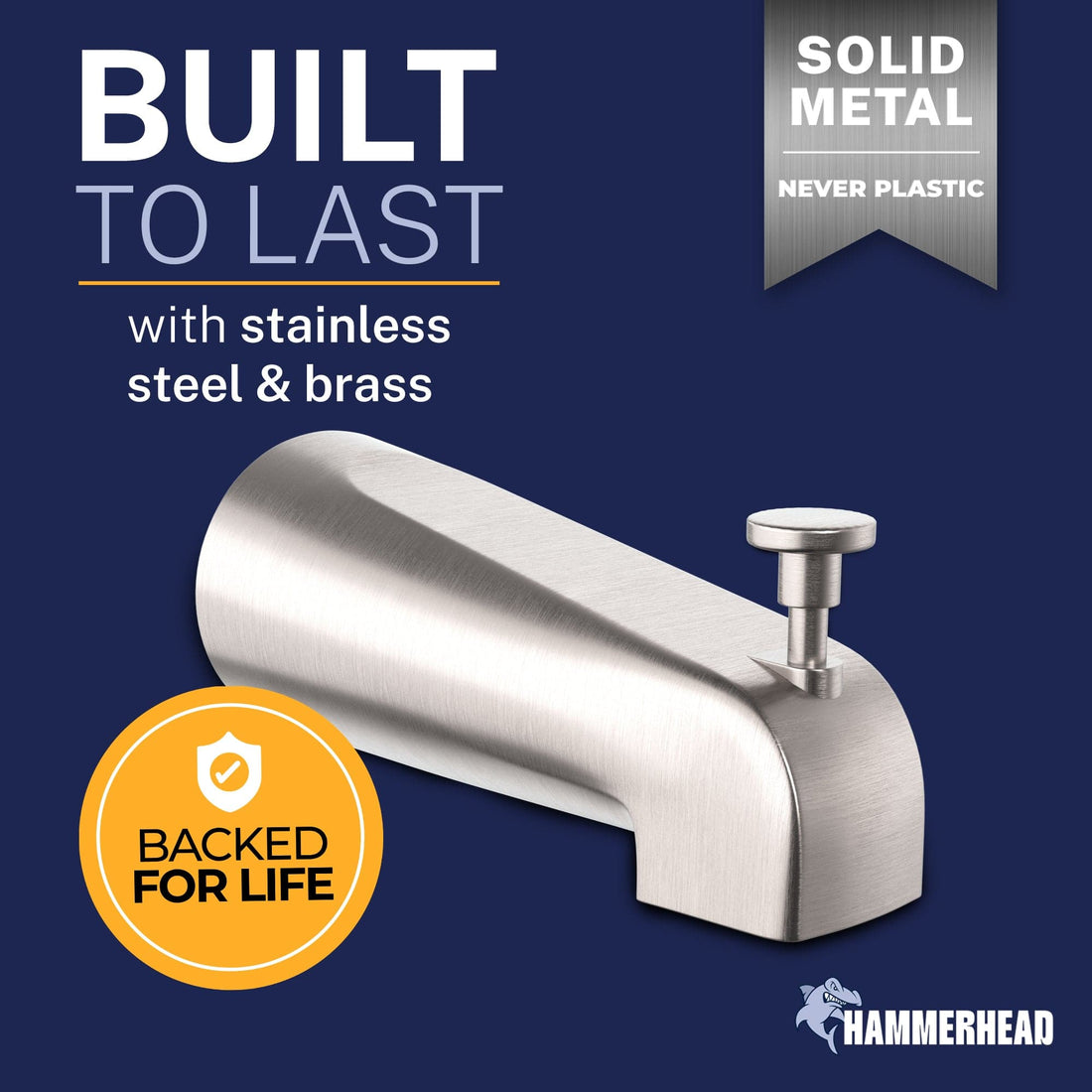 Built_To_Last_Tub_Spout Brushed Nickel - The Shower Head Store
