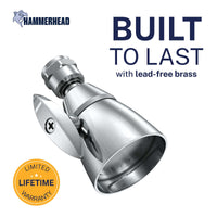 Built to Last All Metal 2-Inch High Pressure Shower Head Chrome / 2.5 GPM - The Shower Head Store
