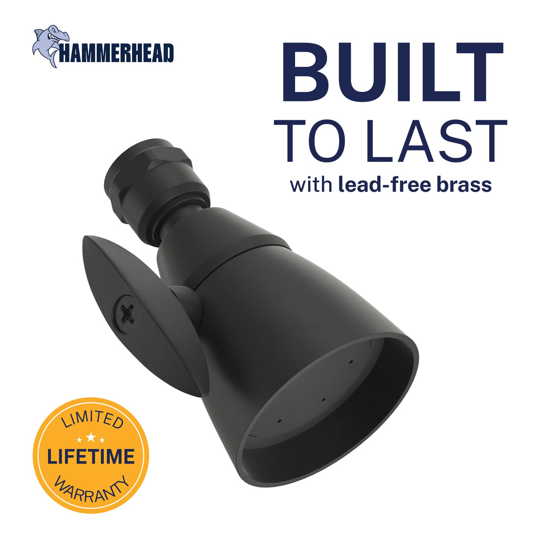 Built to Last All Metal 2-Inch High Pressure Shower Head, Variable Pattern, 2.5 GPM - Matte Black / 2.5 GPM - The Shower Head Store