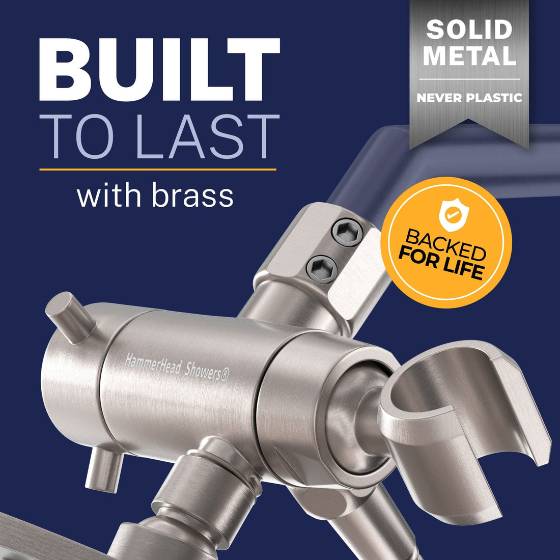 Built To Last Diverter with Holder Brushed Nickel  - The Shower Head Store