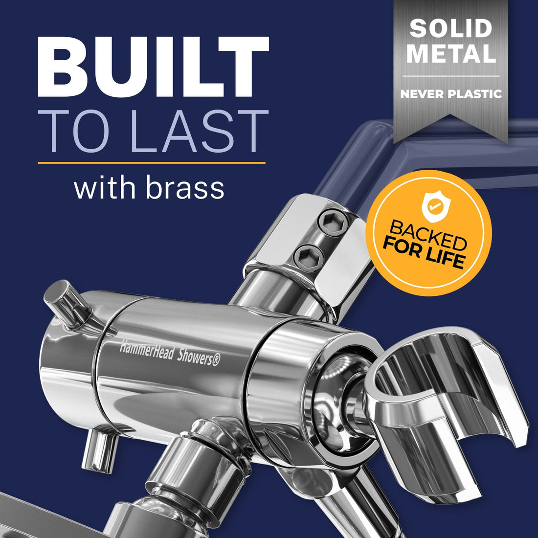 Built To Last Diverter with Holder Chrome - The Shower Head Store