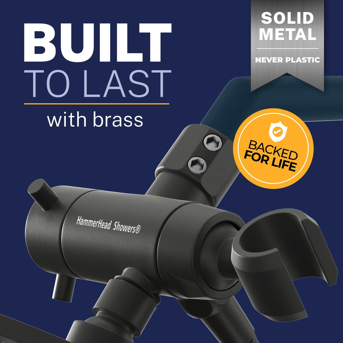 Built To Last Diverter with Holder Matte Black  - The Shower Head Store