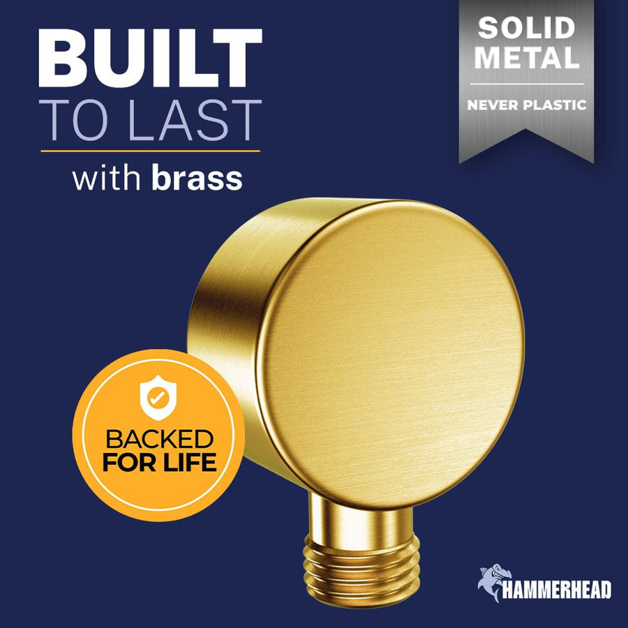 Built To Last Drop Ell Brushed Gold  - The Shower Head Store