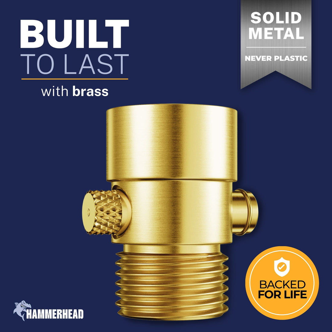 Built to Last Trickle Valve Installed to Handheld Shower Head Brushed Gold - The Shower Head Store