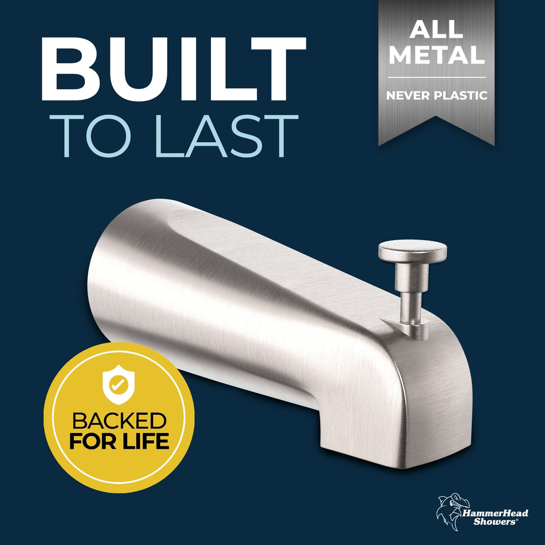 Built_To_Last_Tub_Spout Brushed Nickel - The Shower Head Store