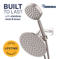 Built to Last 1-Spray Dual Shower Head Brushed Nickel / 2.5 - The Shower Head Store