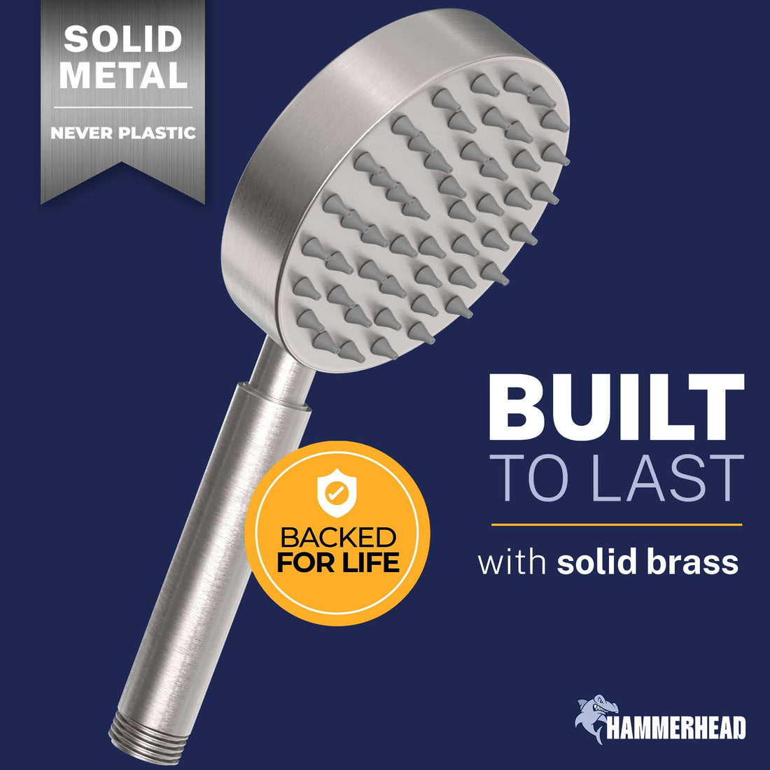 Built to Last All Metal 1-Spray Handshower Brushed Nickel / 2.5 GPM Brushed Nickel / 1.75 GPM - The Shower Head Store