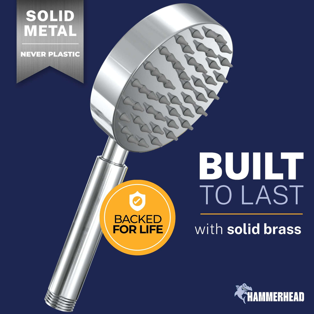 Built to Last All Metal 1-Spray Handshower Chrome / 2.5 GPM Chrome / 1.75 GPM - The Shower Head Store