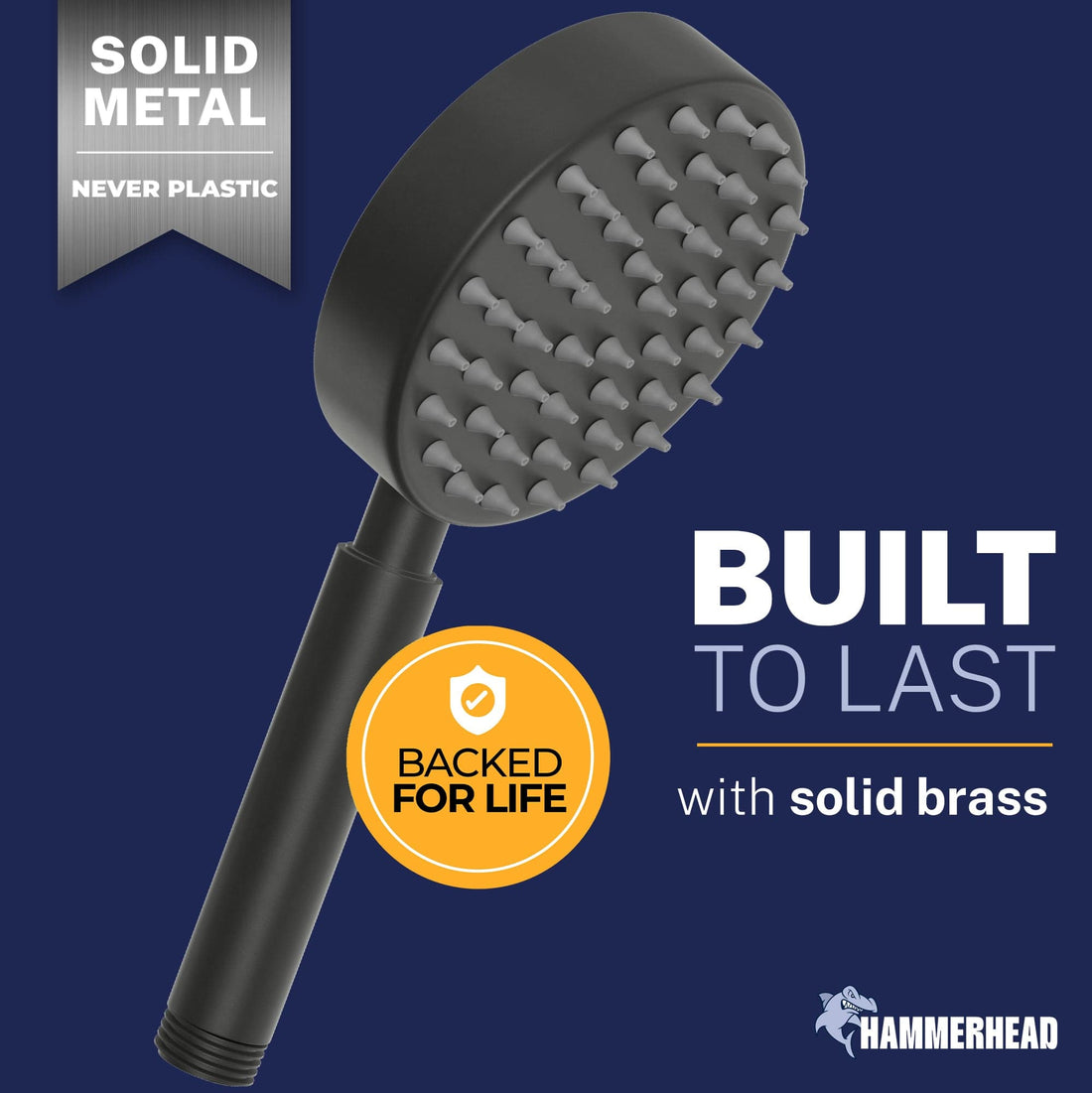 Built to Last All Metal 1-Spray Handshower Matte Black / 2.5 GPM Matte Black / 1.75 GPM - The Shower Head Store