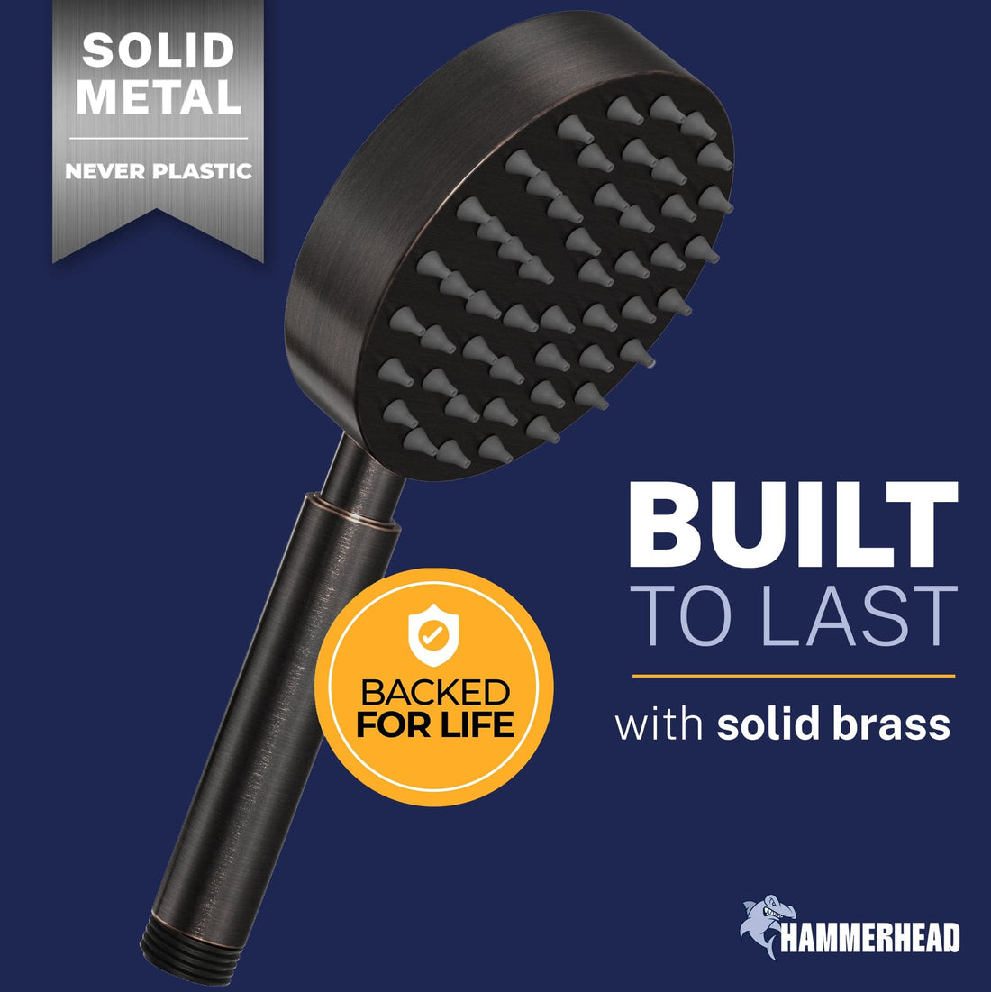 Built to Last All Metal 1-Spray Handshower Oil Rubbed Bronze / 2.5 GPM Oil Rubbed Bronze / 1.75 GPM - The Shower Head Store