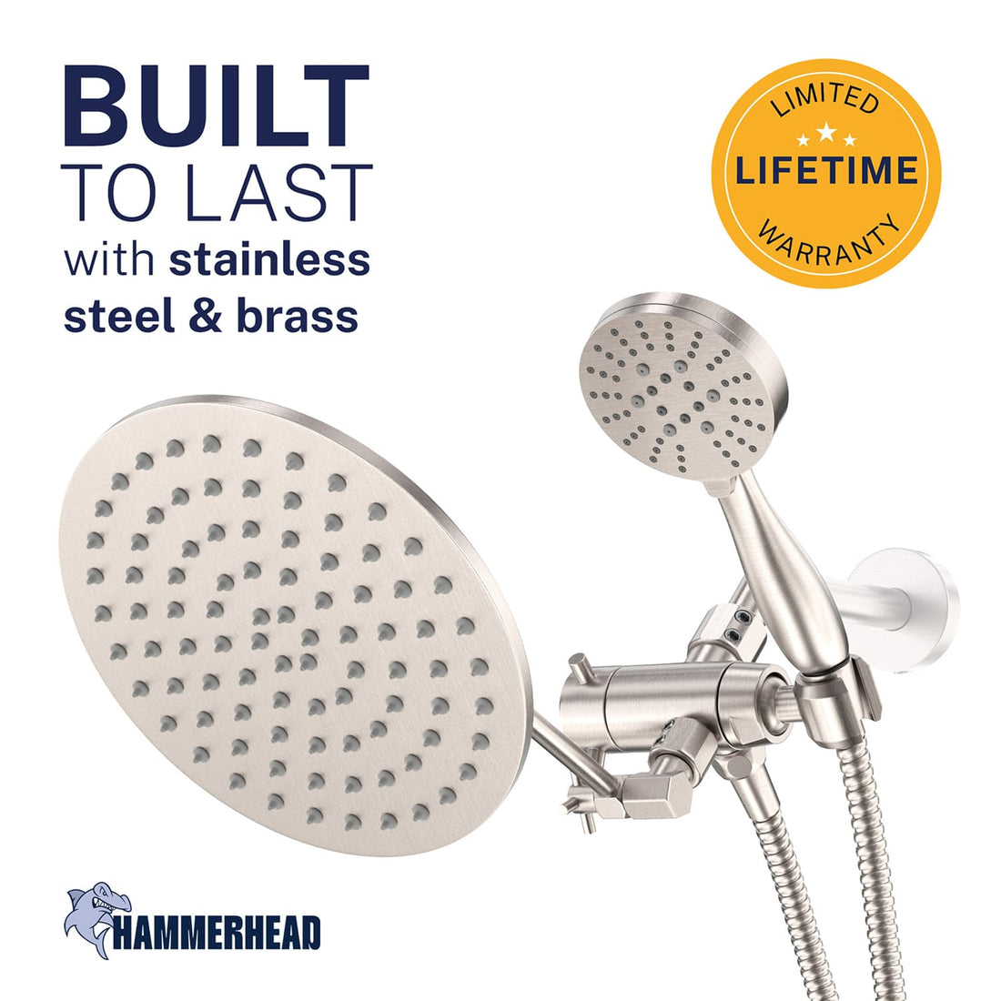 Best of Both Worlds 3-Spray Dual with Adjustable Arm Brushed Nickel / 2.5 GPM - The Shower Head Store