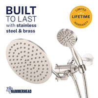 Best of Both Worlds 3-Spray Dual with Adjustable Arm Brushed Nickel / 2.5 GPM - The Shower Head Store
