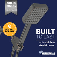 Built to Last Handheld Square Shower Head Set Oil Rubbed Bronze  / 2.5 - The Shower Head Store