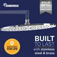 Built to Last 12 Inch Rain Shower Head Chrome / 2.5 - The Shower Head Store