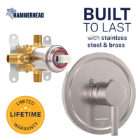Built to Last Valve and Trim - All Metal 1-Handle Tub and Shower Valve with Trim Kit Brushed Nickel - The Shower Head Store