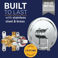 Built to Last with Stainless Steel and Brass cUPC Certified - All Metal 1-Handle Tub and Shower Valve with Trim Kit Chrome - The Shower Head Store
