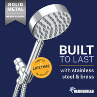 Built to Last All Metal Handheld Shower Head Set 1-Spray  Chrome / 2.5 GPM Chrome / 1.75 GPM - The Shower Head Store 