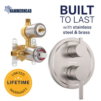 Built to Last 2-Handle Valve and Trim Brushed Nickel  - The Shower Head Store
