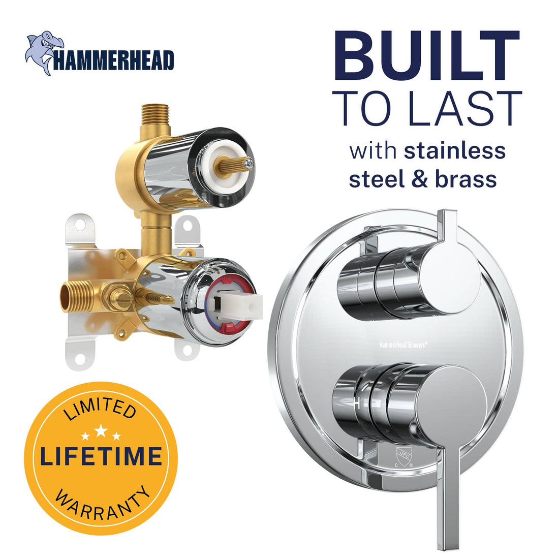 Built to Last 2-Handle Valve and Trim Chrome - The Shower Head Store