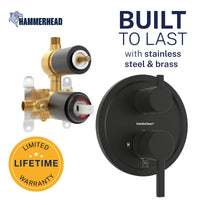 Built to Last 2-Handle Valve and Trim Matte Black  - The Shower Head Store