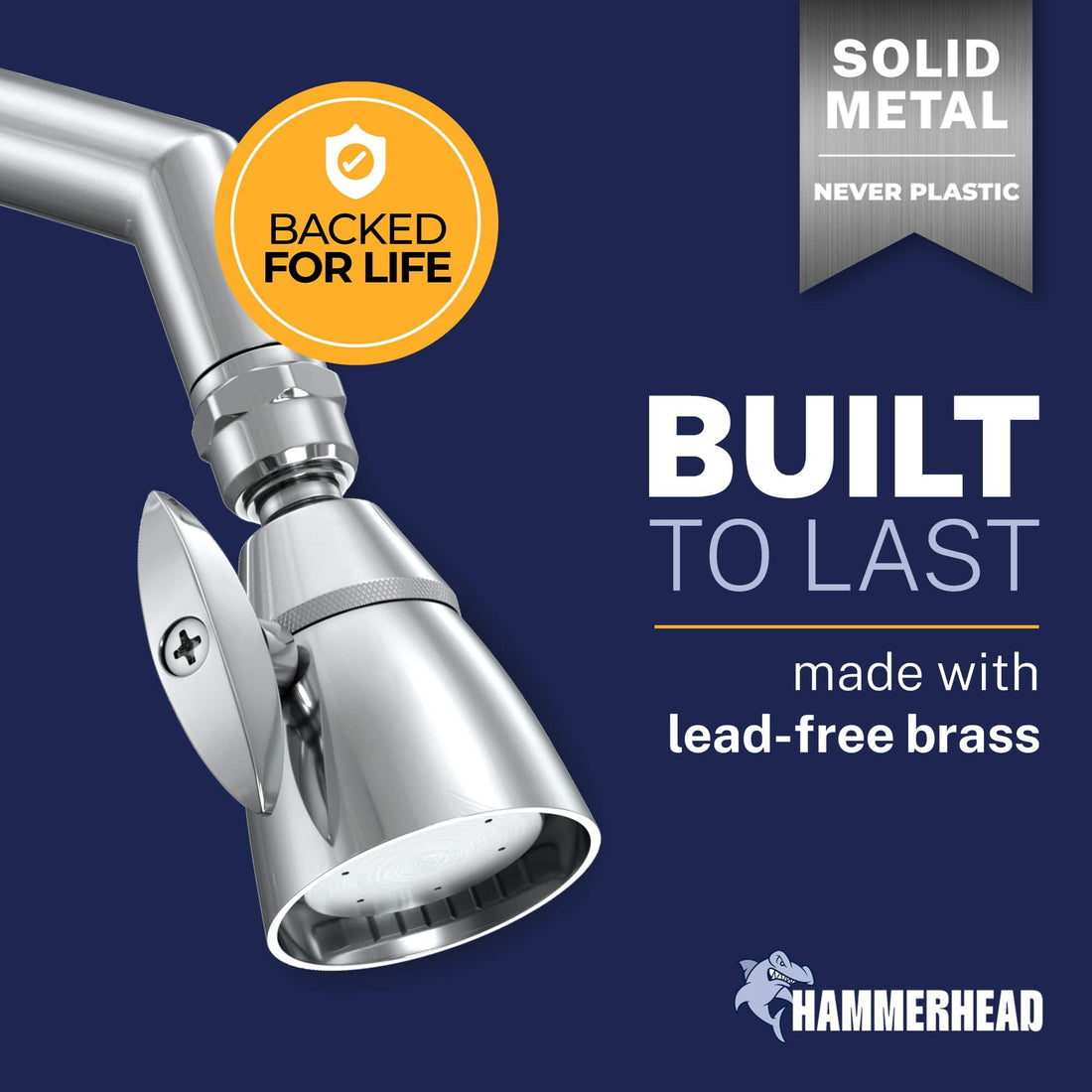 Built to Last All Metal 2-Inch High Pressure Shower Head Set - Complete Shower System with Valve and Trim Chrome / 2.5 GPM Chrome / 1.75 GPM - The Shower Head Store