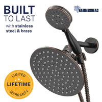 Built to Last 3-Spray Dual Shower Head Combo Oil Rubbed Bronze / 2.5 GPM - The Shower Head Store