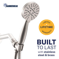 Built to Last 3-Spray Handheld Shower Head Set Brushed Nickel / 2.5 GPM Brushed Nickel / 1.75 GPM - The Shower Head Store