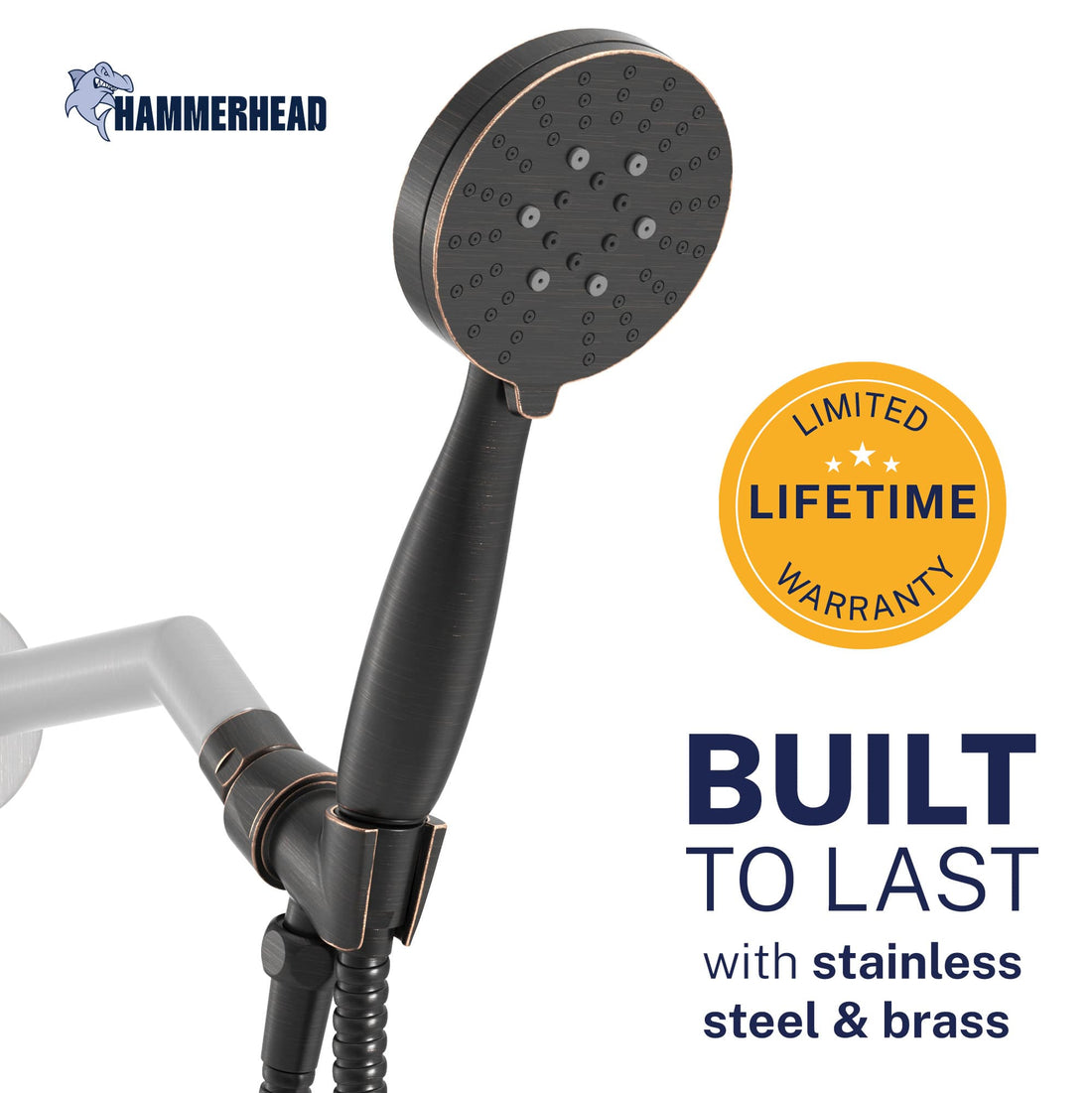 Built to Last 3-Spray Handheld Shower Head Set Oil Rubbed Bronze / 2.5 GPM Oil Rubbed Bronze / 1.75 GPM - The Shower Head Store