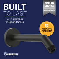 Built to Last All Metal 7" Shower Arm Matte Black  - The Shower Head Store