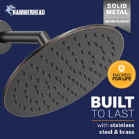 Built to Last 8 Inch Round Rain Shower Head Oil Rubbed Bronze / 2.5 GPM Oil Rubbed Bronze / 1.75 GPM - The Shower Head Store