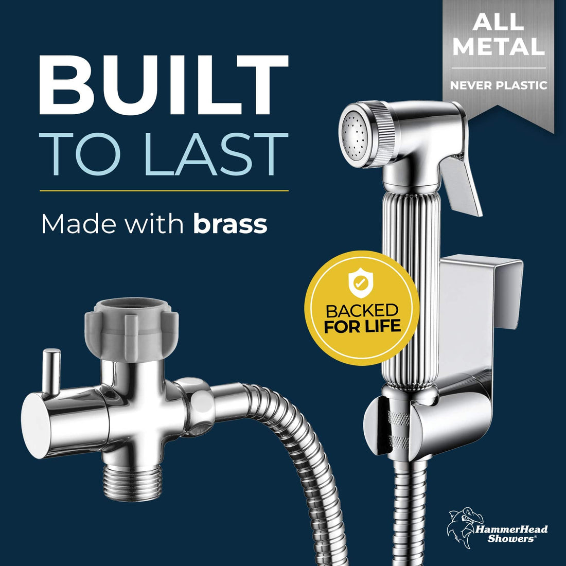 Built to Last HammerHead Showers Metal Handheld Bidet Sprayer (Chrome)