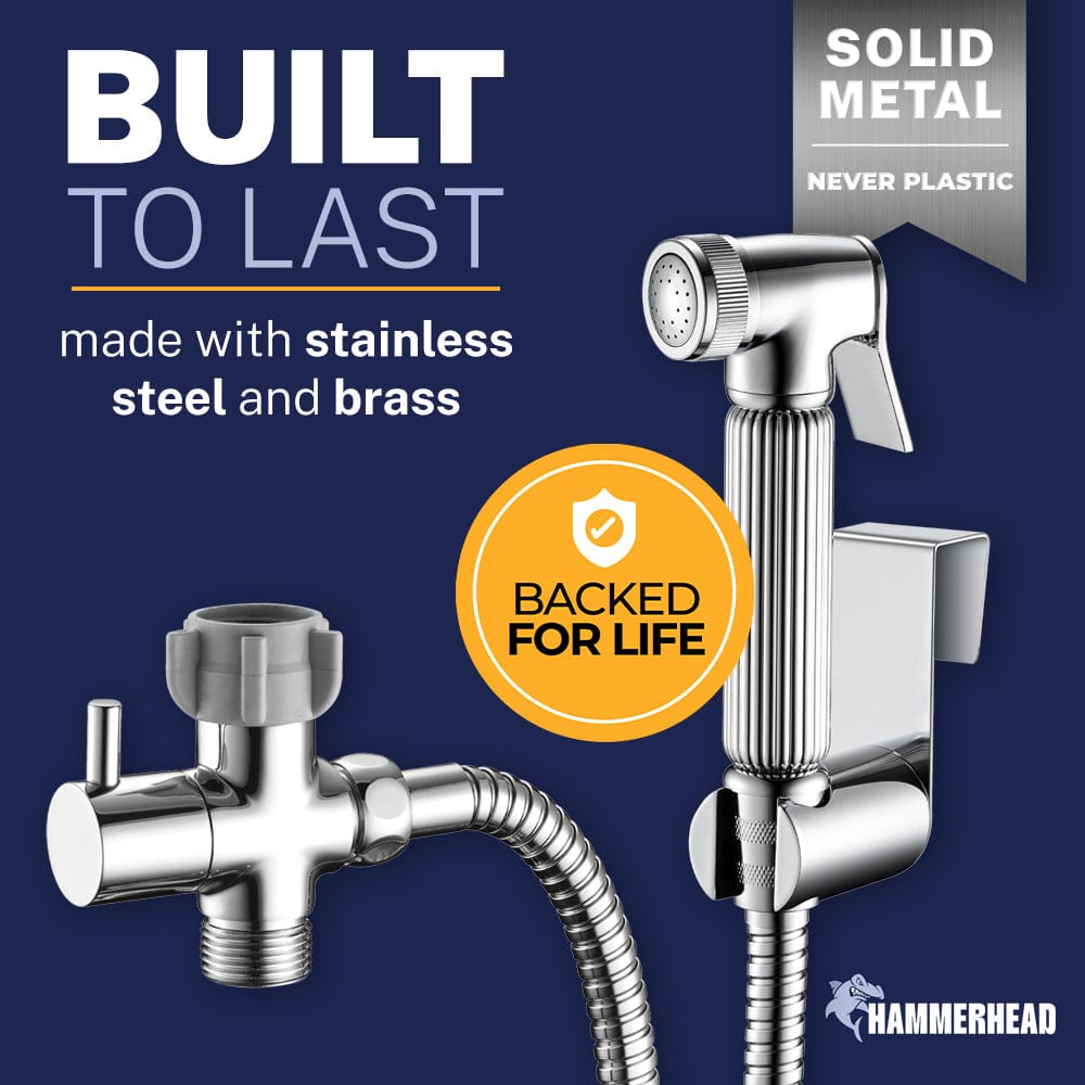 Built to Last HammerHead Showers Metal Handheld Bidet Sprayer (Chrome)