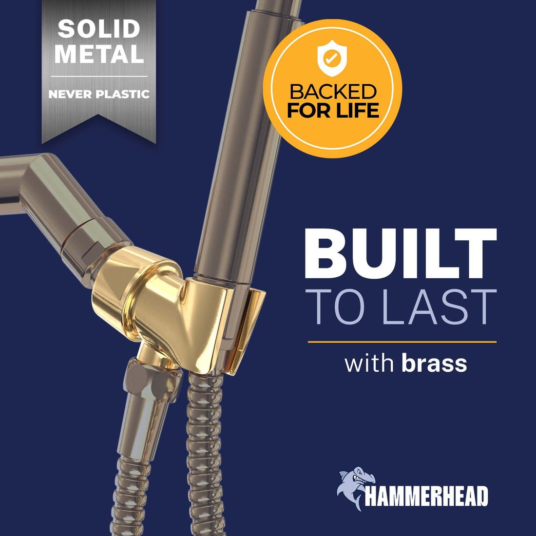 Benefit Handheld Shower Head Holder Polished Brass - The Shower Head Store