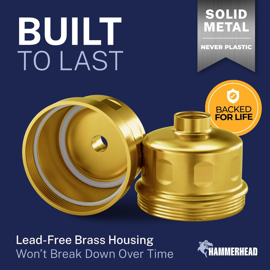 Built to Last Shower Head Filter Brushed Gold - The Shower Head Store