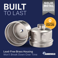 Built to Last Inline Shower  Filter Brushed Nickel  - The Shower Head Store