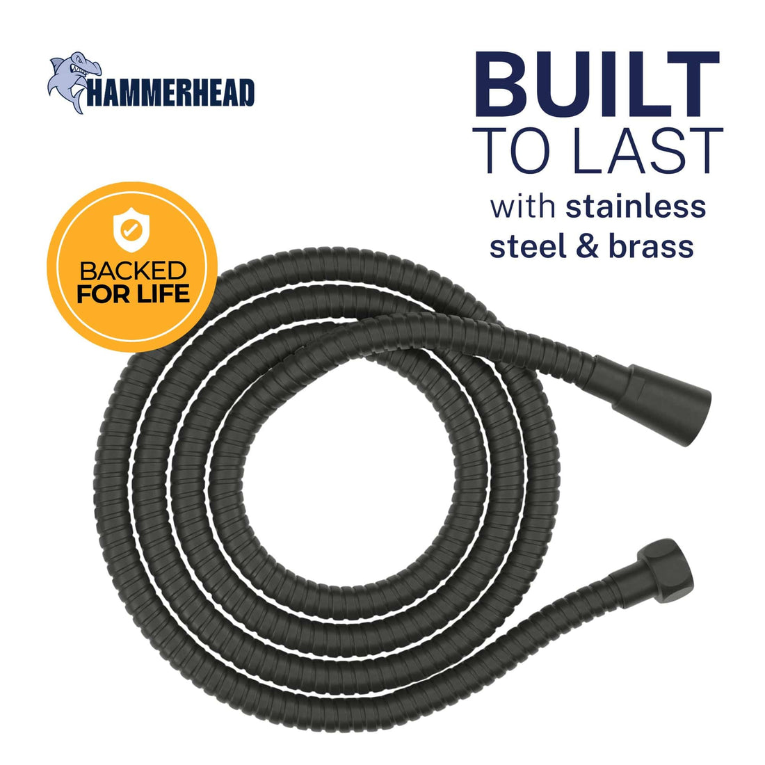 Built to Last 72-Inch Shower Hose Main Image Matte Black / 72 Inches - The Shower Head Store