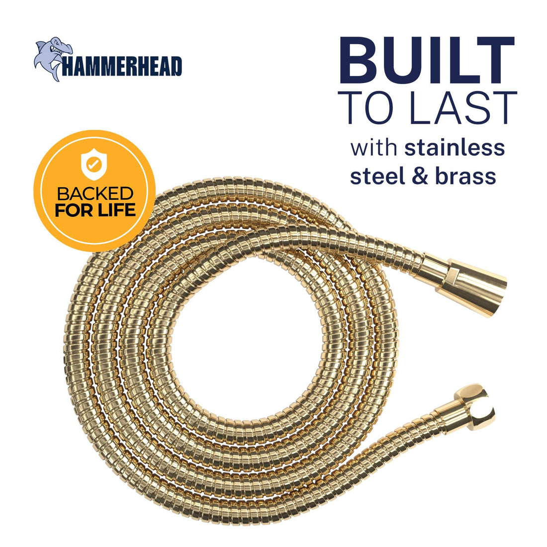 Built to Last 72-Inch Shower Hose Main Image Polished Brass / 72 Inches - The Shower Head