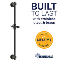 Built to Last All Metal Shower Slide Bar for Hand Held Shower Heads Matte Black - The Shower Head Store