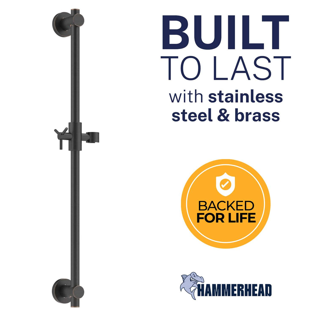 Built to Last All Metal Shower Slide Bar for Hand Held Shower Heads Oil Rubbed Bronze - The Shower Head Store