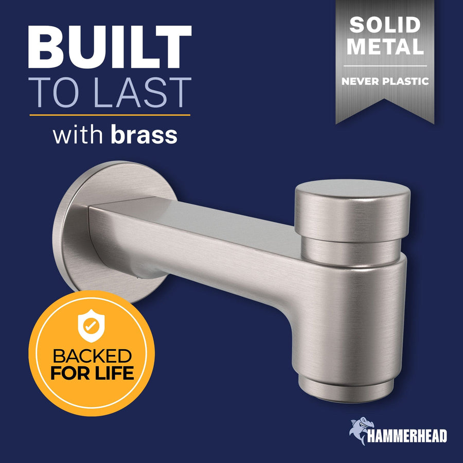 Built to Last Spring Loaded Tub Spout Brushed Nickel - The Shower Head Store