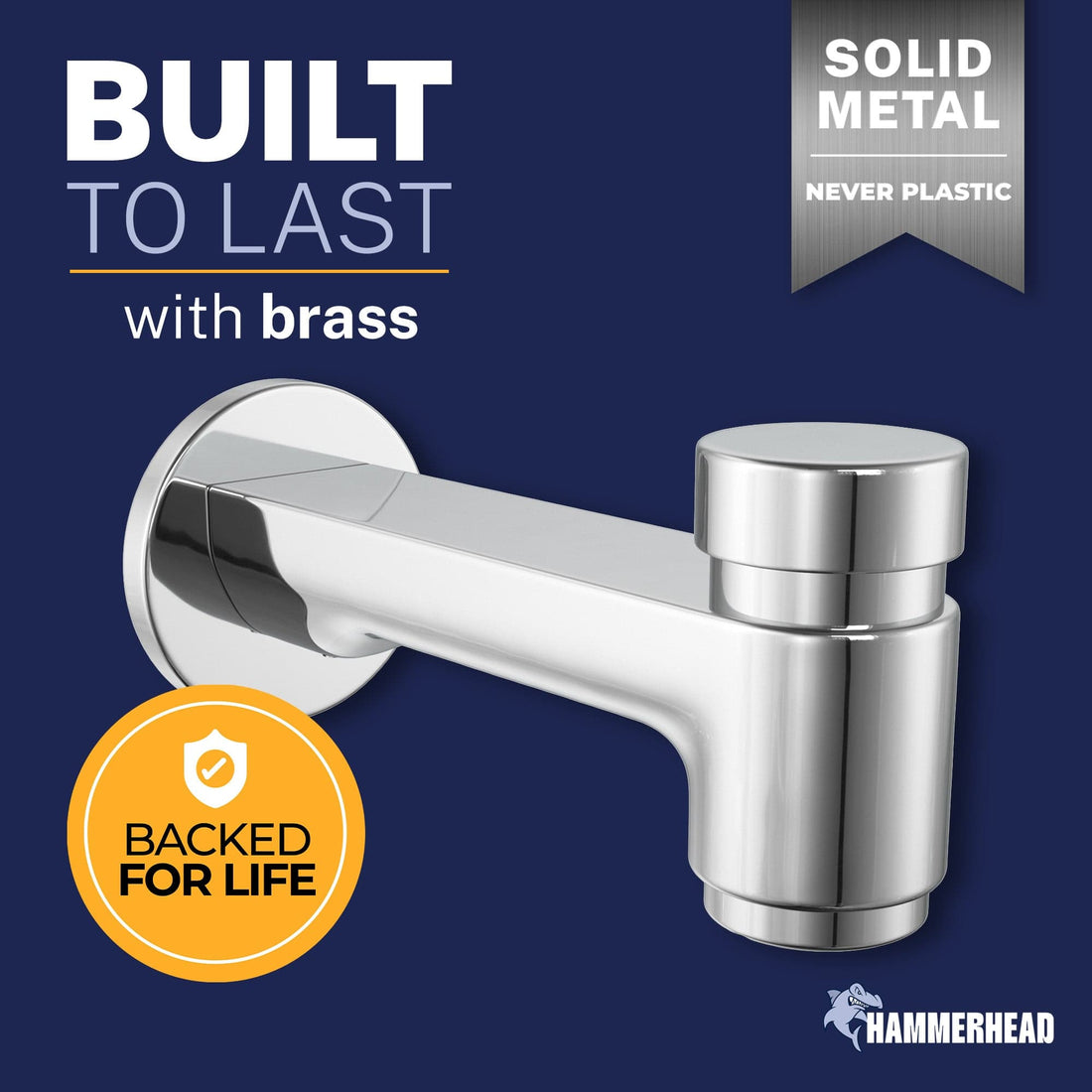 Built to Last Spring Loaded Tub Spout Chrome - The Shower Head Store